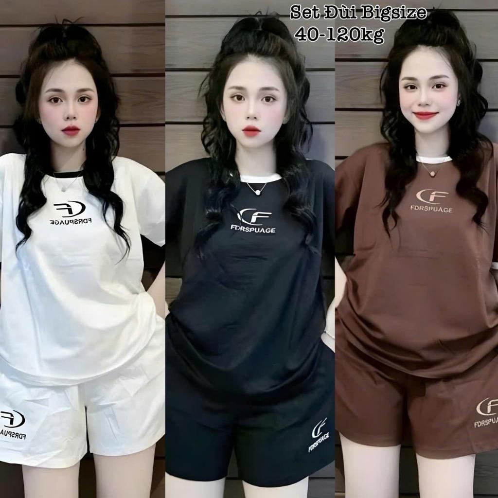 [Có Bigsize 40-120kg] Set Đồ Bộ Short Tay Ngắn Cho Nữ 40-120kg- Set Bộ Đùi Thể Thao Thun Tăm Bigsize