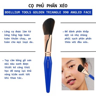 Cọ Tán Phấn Phủ Đầu Xéo /Tạo Khối Bdellium Tools Golden Triangle 990 Angled Face