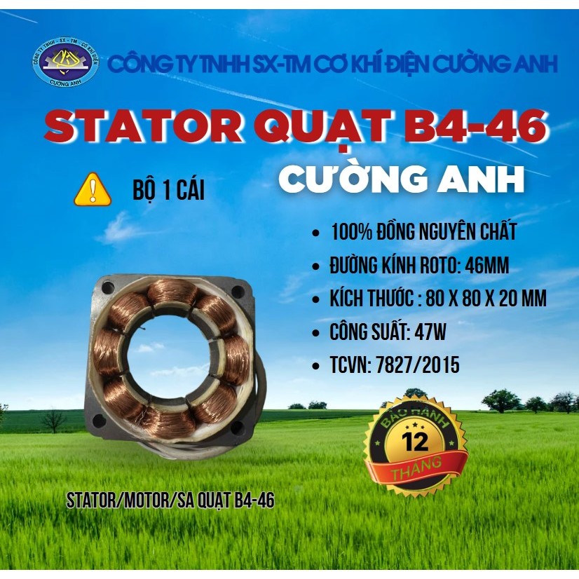 Stator, Lốc Quạt, Sa Quạt B4-46 Cường Anh Thay Thế Các Dòng Quạt Senko, Asiafan