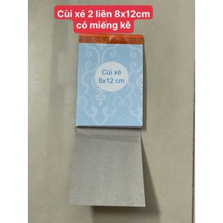 50 cuốn cùi xé 2 liên có miếng kê, kích thước 7x10cm, 8x12cm, cùi phơ, cùi order 2 liên baosonvpp