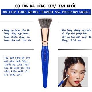 Cọ đa năng Bdellium Tools Golden Triangle 957 Precision Kabuki lông mềm,thiết kế tiện lợi