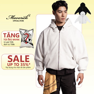 Áo Khoác Hoodie Zip Unisex Boxy Nỉ Lông Cáo  MVRK Initial