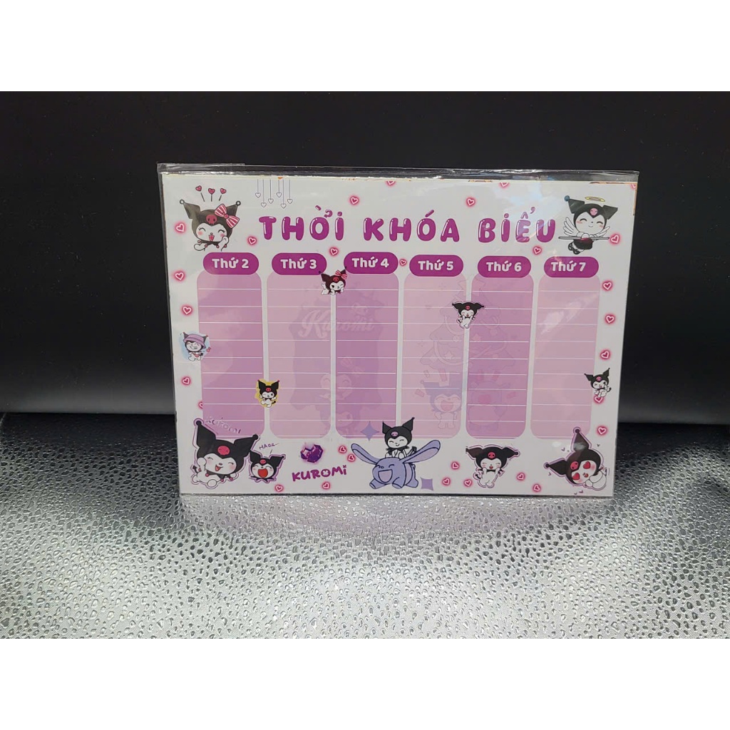 ✨ Set 3 Tấm Thời Khóa Biểu Kuromi Dễ Thương ✨