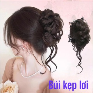 (HOẢ TỐC) Búi tóc giả ngoặm xoăn duyên dáng