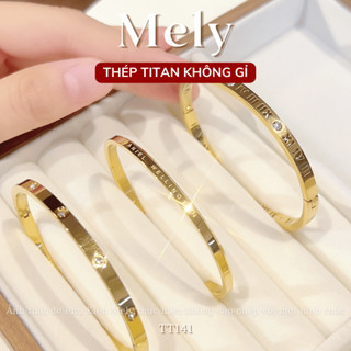 [KHÔNG ĐEN GỈ] Vòng tay oval thép Titan có khóa unisex, Lắc tay mạ vàng cao cấp basic cá tính Mely