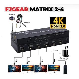 Bộ chuyển mạch HDMI Matrix 4 to 2 Ugreen 40216 CM288 FJGEAR 4 X 2 Cao Cấp 4k@60Hz