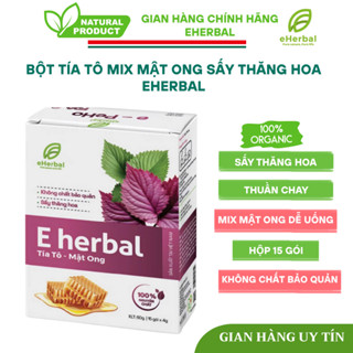 [Mua 1 Hộp Tặng 1 Hộp + Bình pha] Bột Tía Tô Mix Mật Ong Sấy Thăng Hoa Eherbal, hộp 15 gói, dễ uống