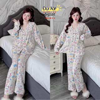 Đồ bộ Lụa mềm mịn 50-100kg mặc nhà dễ thương