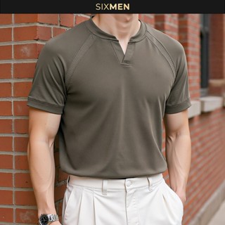 [NEW] Áo Thun Nam Henley Cổ V SIXMEN Cotton Cao Cấp Co Giãn 2 Chiều Thấm Hút Thoáng Mát Fit Tôn Dáng