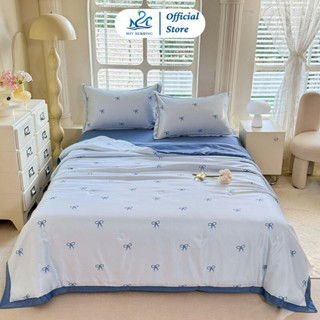Bộ chăn ga gối Lụa Thái M2T bedding - Chăn chần bông hè mỏng, ga giường bo chun theo yêu cầu