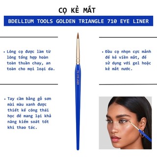 Cọ Liner Siêu Mảnh Bdellium Tools Golden Triangle 710 Che Khuyết Điểm Đầu Nhỏ-Kẻ Eyeliner-Che rãnh nước mắt