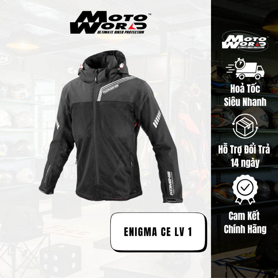 [MOTOWORLD]- ÁO BẢO HỘ ĐI XE MÁY KOMINE JK-179 ENIGMA LIGHT HALF MESH JACKET