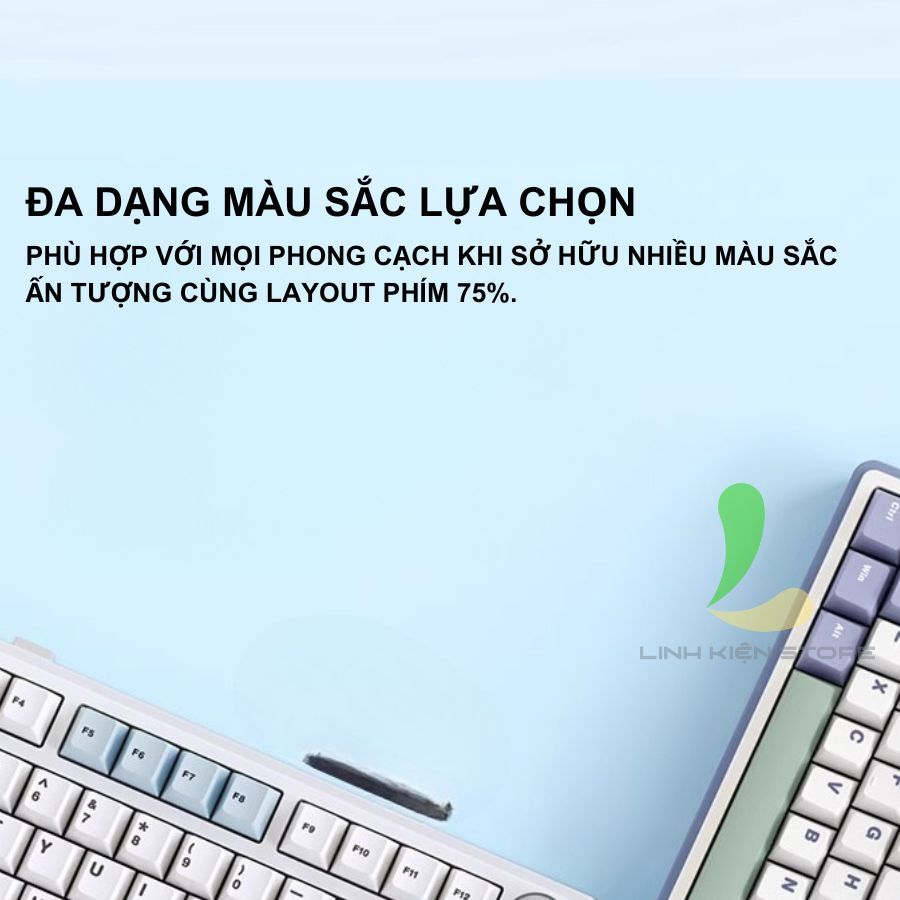 Bàn Phím Cơ HOSAN AULA F75 Kết Nối 3 Chế Độ Và Trang Bị Núm Xoay Tiện Lợi | BigBuy360 - bigbuy360.vn