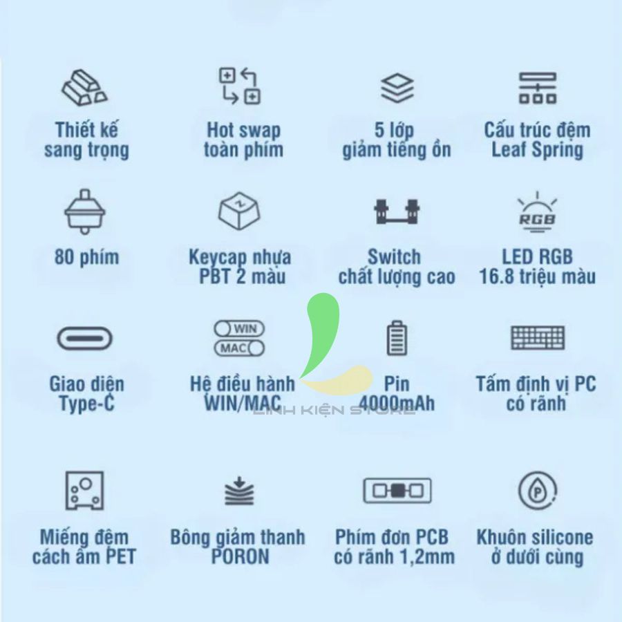 Bàn Phím Cơ HOSAN AULA F75 Kết Nối 3 Chế Độ Và Trang Bị Núm Xoay Tiện Lợi | BigBuy360 - bigbuy360.vn