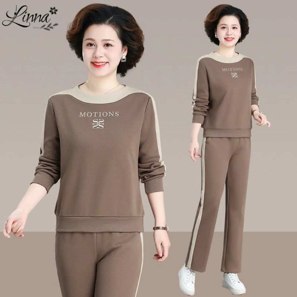 Bộ đồ trung niên thu đông nữ chất thun Umi cao cấp