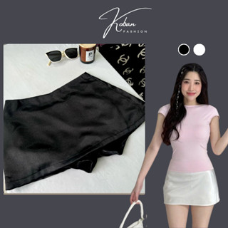 [KB53] Chân váy lụa ngắn KOBAN, chân váy cạp trễ siêu ngắn màu trắng, đen phong cách Y2K