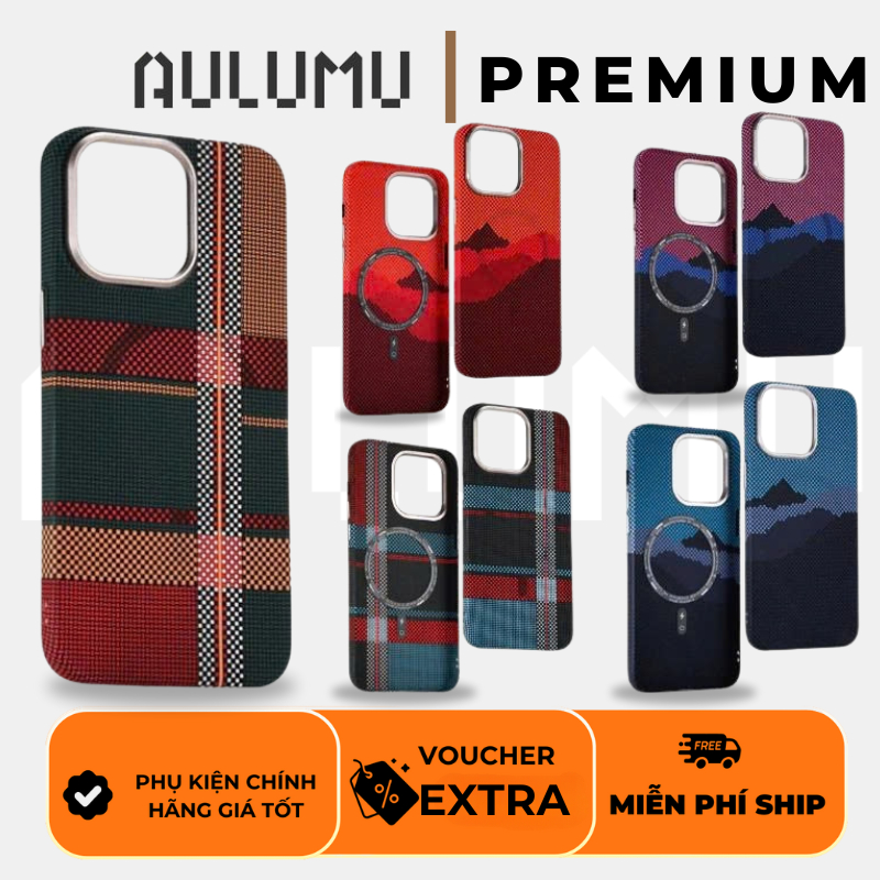 Ốp Lưng Premium Fashion Carbon Tổng Hợp - Mỏng Nhẹ Tích Hợp Sạc Không Dây cho iP 16/ 15/ 14 Series