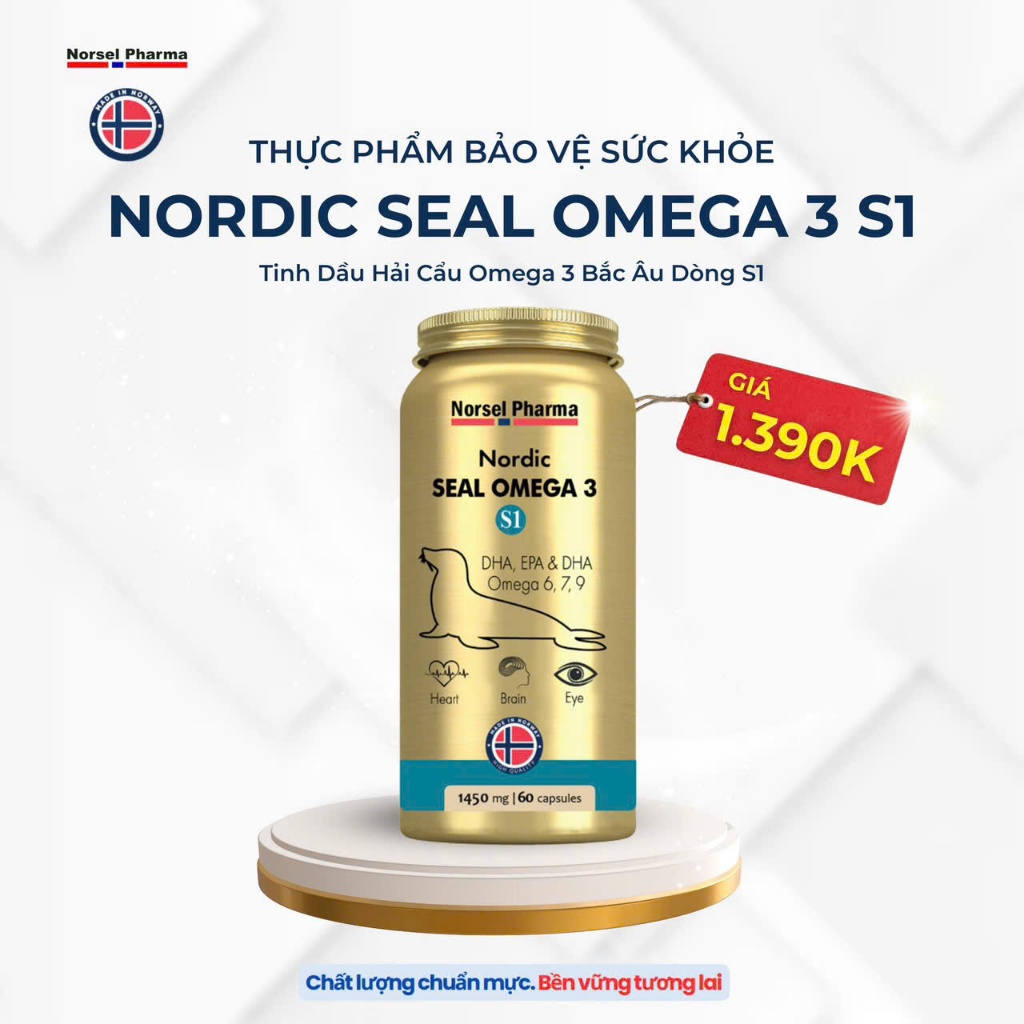 NORDIC SEAL OMEGA 3 S1 - TINH DẦU HẢI CẨU OMEGA 3 S1