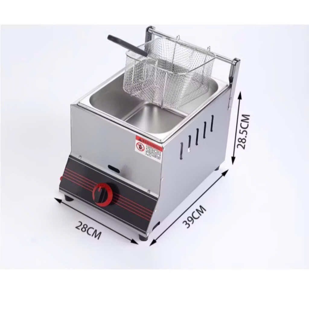 Bếp chiên nhúng đơn sử dụng Gas dung tích nồi 8L thiết kế Inox, bếp trụng mì gas đơn, bếp lẩu xiên q