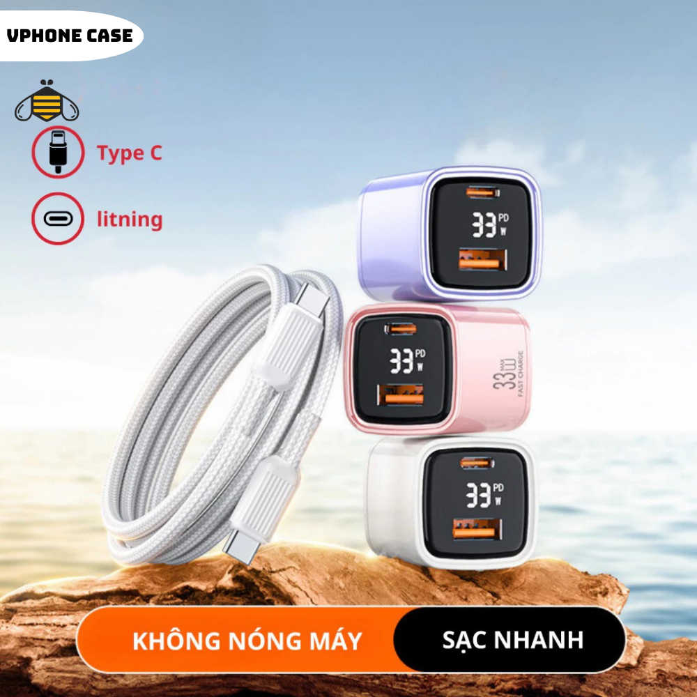 Bộ Sạc Nhanh AMKE Cổng 33w PD3.0/PPS/QC3.0 - A2331 (Bảo Hành 18T) Ong Nâu