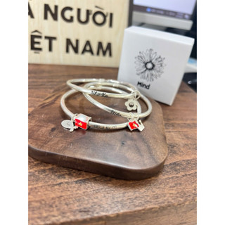  Vòng tay kiềng tay trơn bạc  The Mind 