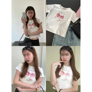 [THANH LÝ 99K] Áo thun babytee áo phông nữ in nơ NAS2406