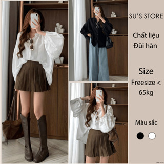  Áo Babydoll Đũi Cổ Tàu Tay Bồng Cúc Dọc A3116 Susstore Thời Trang Nữ Bigsize 