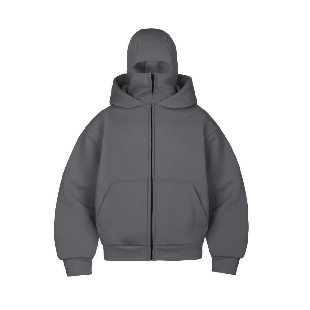 Áo Khoác Hoodie Zip Boxy Balaclava Ninja 2 mũ GOPYA, chất liệu nỉ bông, dày dặn, có túi trong, xỏ ngón, nón ninja