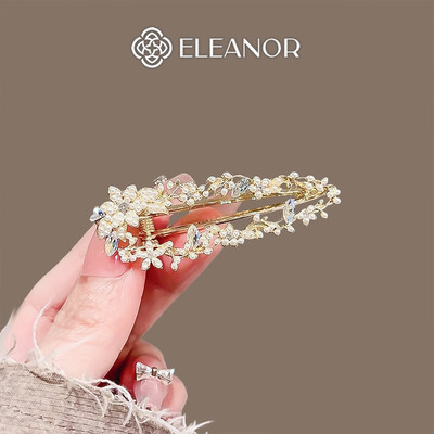 Kẹp tóc nữ Eleanor Accessories hình hoa kẹp tóc mái đính đá phụ kiện tóc 10273