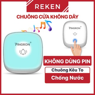  Chuông cửa không dây DB04 Pingron Nút nhấn không dùng pin chống nước tốt 