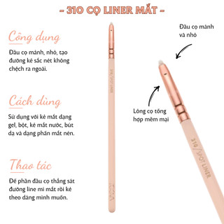 Cọ trang điểm kẻ liner vẽ bọng mắt siêu mảnh Zoeva Rose Gold Spot Liner Brush 310(Hồng)