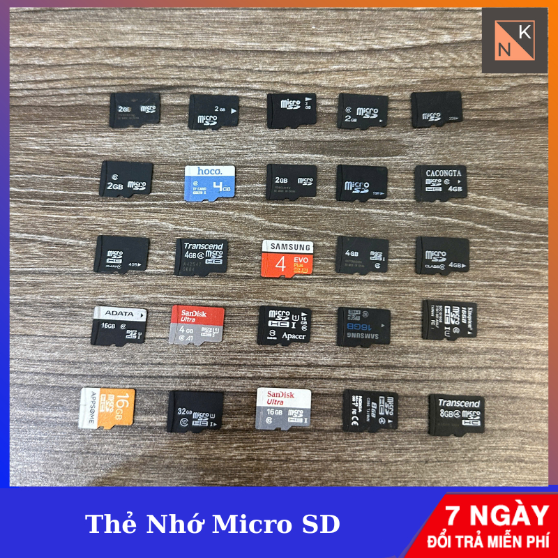 Thẻ nhớ Micro SD 1GB, 2GB, 4GB, 8GB, 16GB, 32GB cũ đã test, dung lượng chuẩn
