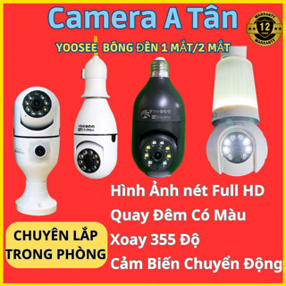 Camera wifi YOOSEE chui bóng đèn 1 mắt /2 mắt full HD xoay 360 độ,hỗ trợ hồng ngoại & flash màu