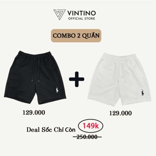 COMBO 2 Quần Short Kaki VINTINO Vải Dù Co Giãn Form Trên Gối Thêu Logo QS06 