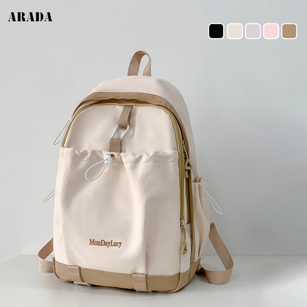 ARADA Hàn Quốc phong cách phụ nữ hai vai ba lô khối lượng lớn trường học túi xách