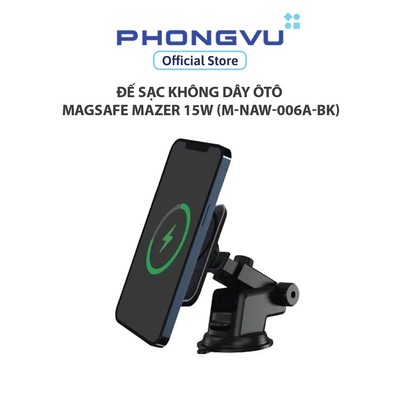 Đế sạc không dây ôtô Magsafe Mazer 15W (M-NAW-006A-BK) - Bảo hành 12 tháng