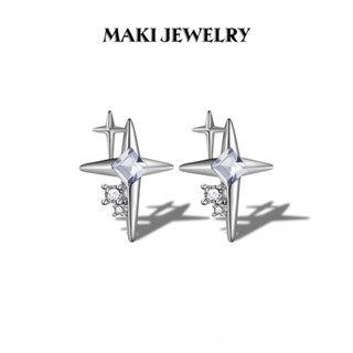 Bông Tai Titan Ngôi Sao Đính Đá Zircon – Khuyên Tai Y2K Lấp Lánh Unisex Cá Tính Phong Cách Hàn Quốc Gen Z Maki Jewely