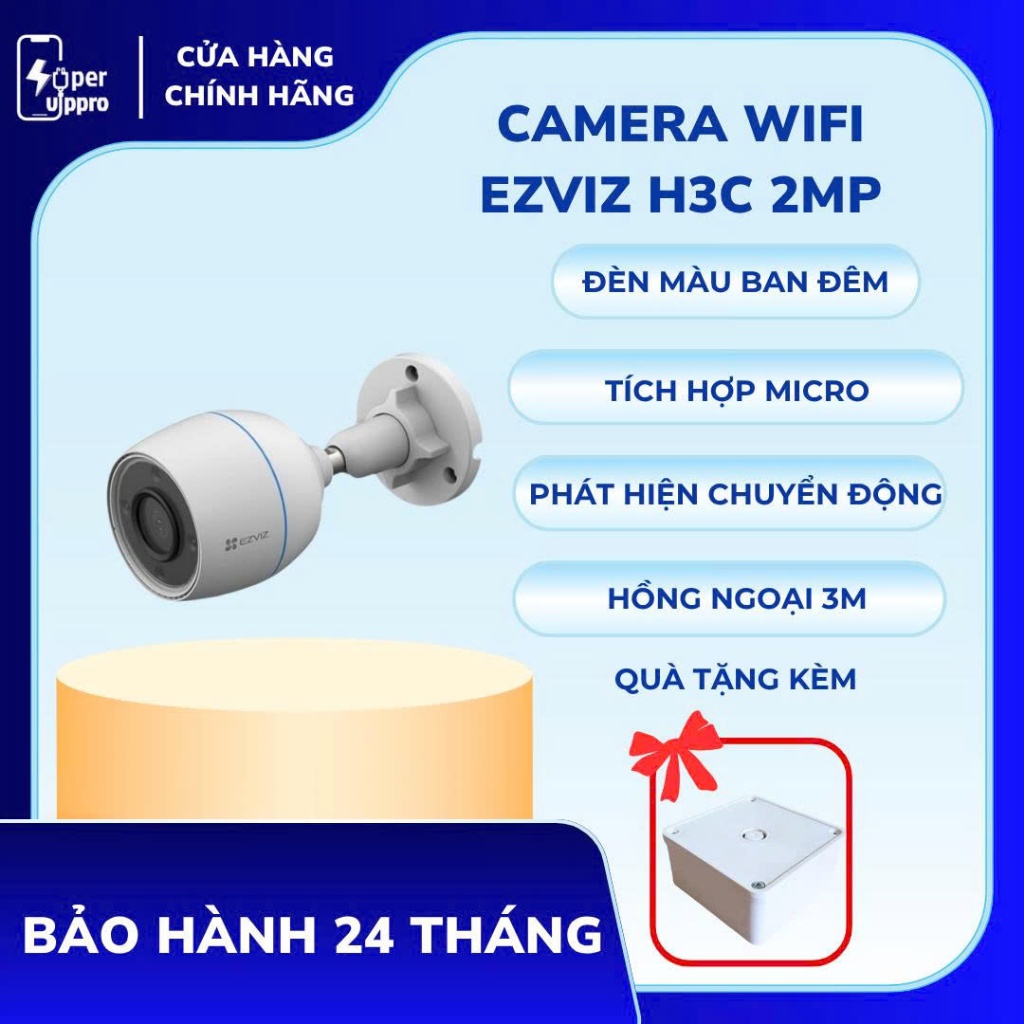 Camera Wifi Ezviz Ngoài Trời H3C 2MP Hàng Chính Hãng