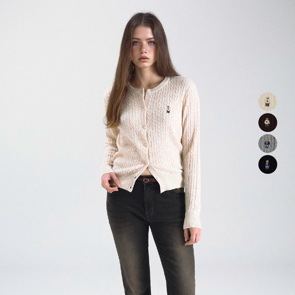  Áo Cardigan WHO.A.U Steve High Gauge Wool Cable Cardigan_WHCKF4801F 