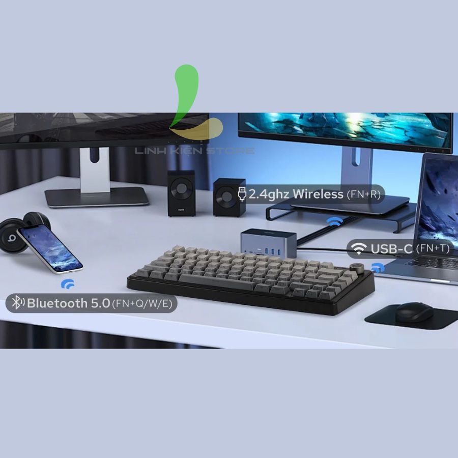 Bàn Phím Cơ Gaming AULA F75 Max - Bàn Phím Bluetooth Có Màn Hình Hiển Thị Và Núm Xoay Đa Năng | BigBuy360 - bigbuy360.vn