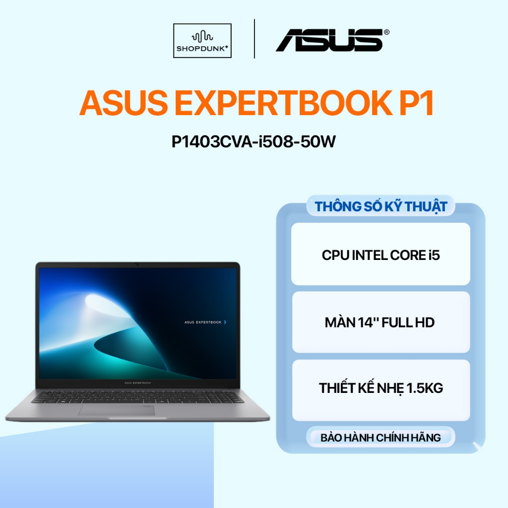 Laptop ASUS ExpertBook P1 P1403CVA-i508-50W i5-13420H | 8GB | 512GB | Intel UHD | 14" FHD Win 11