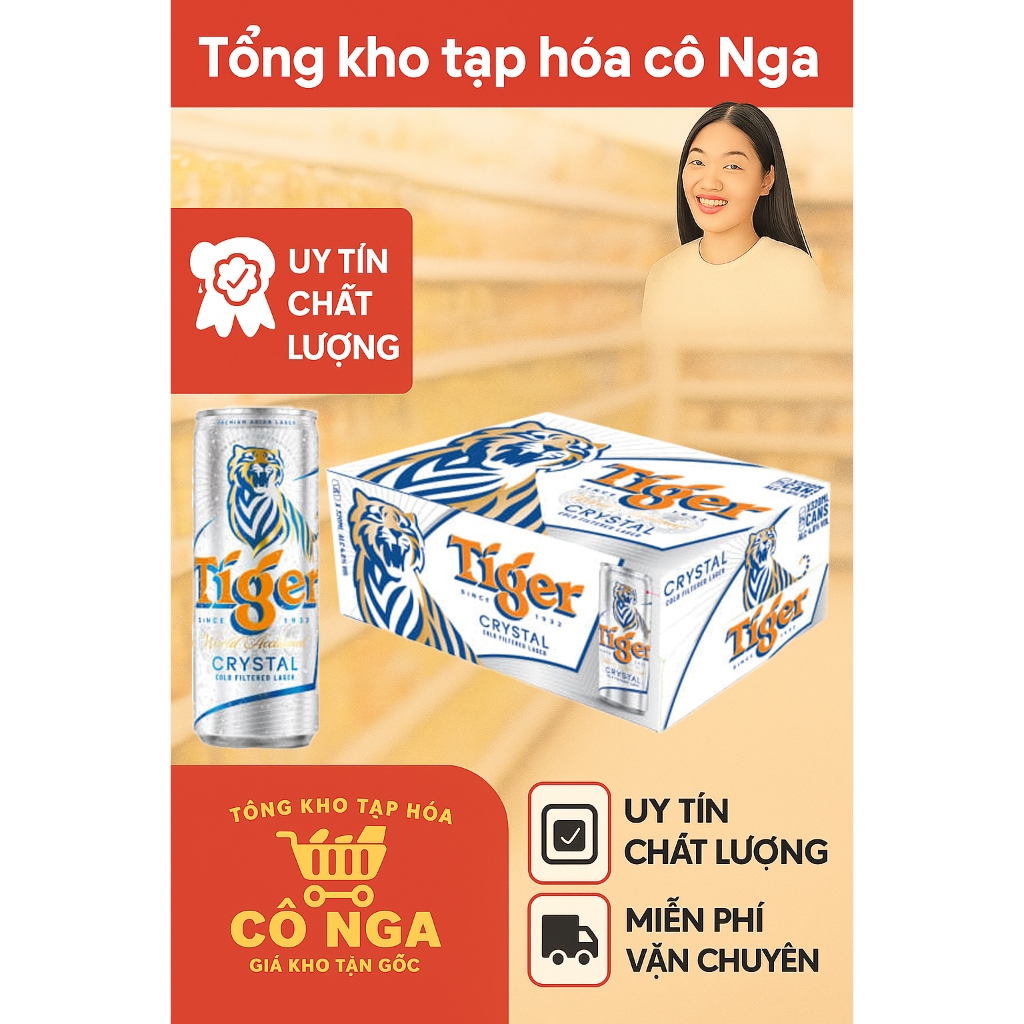 Thùng 20 Lon Bia Tiger Bạc 330ml – Bia Nhẹ Mát Lạnh, Dễ Uống, Thiết Kế Sang Trọng - Giá rẻ nhất