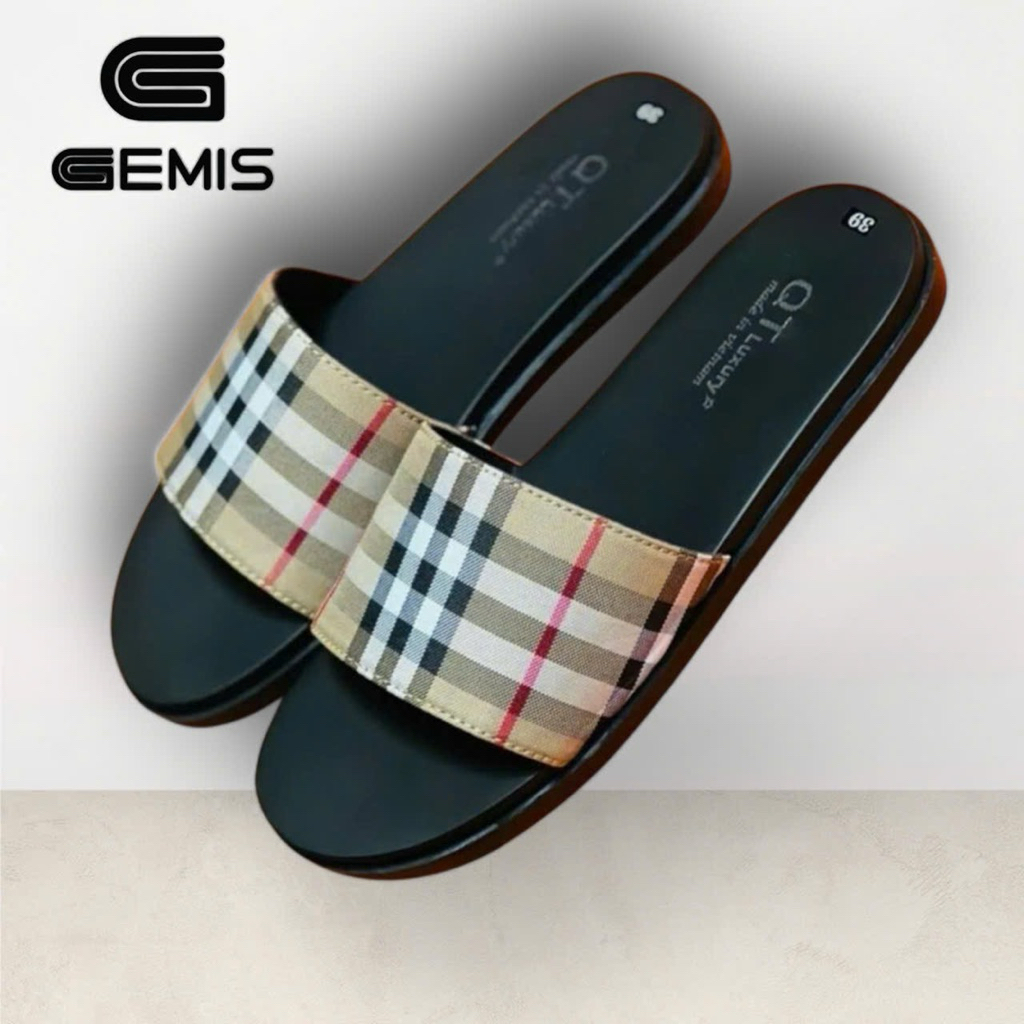 [Chính Hãng Full Box] Dép Lê Nam da xít Quai Ngang BBR Đế Bằng kép 2 lớp Màu Vàng -DéP Cao Su