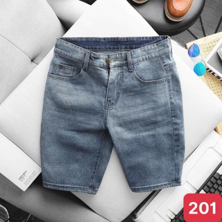  Quần short đùi jean nam HAVADOSHOP form skinny màu xanh trơn thoái mái trơn basic chất bò co dãn 4 chiều C3 mới 