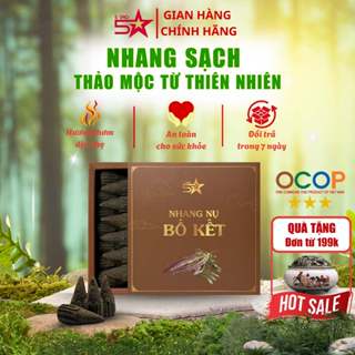 Nhang Nụ Bồ Kết Sạch 5SAO – Giúp Tẩy Uế, Xông Nhà, Khử Mùi Với Hương Thơm Tự Nhiên, Hộp 45 viên nụ.