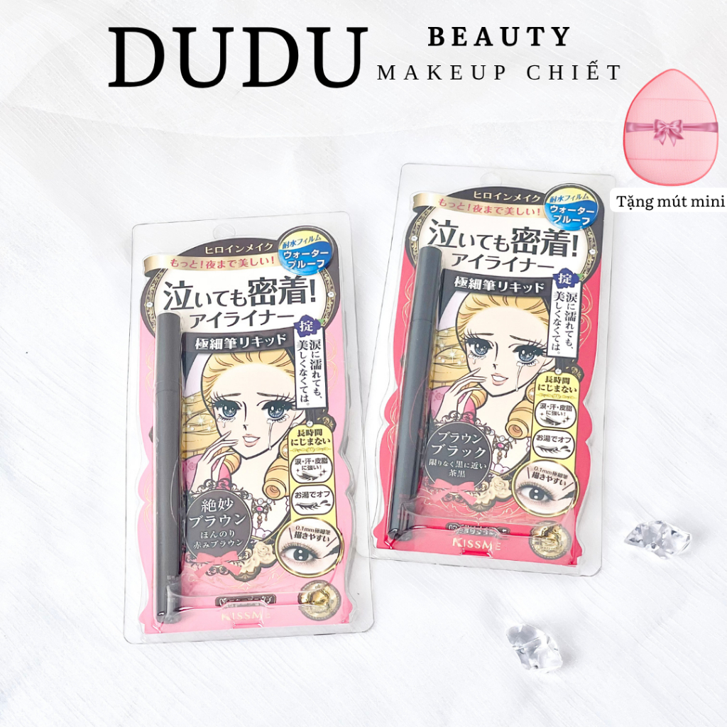 Bút dạ kẻ mắt Kissme Siêu Mượt Không Trôi Heroine Make Eyeliner 0.4ml