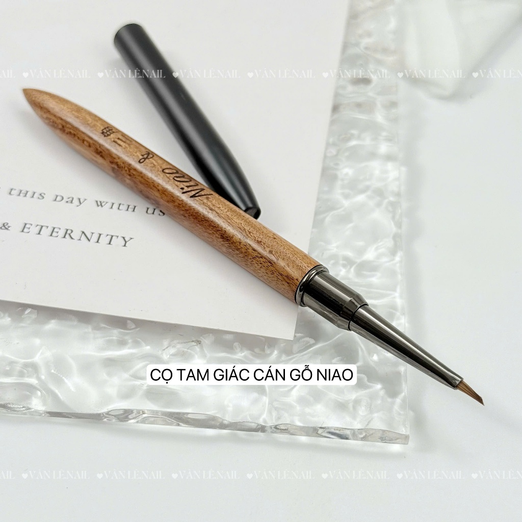 Cọ cán gỗ niao cọ tam giác vẽ nail