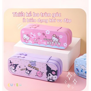  Double layered large capacity pencil case Kuromi pencil case Pink Girl Children's Stationery Box stationery 