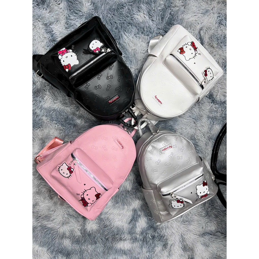 Ba lô Kitty Phim hoạt hình Ba lô Pu mới Túi đi học dễ thương