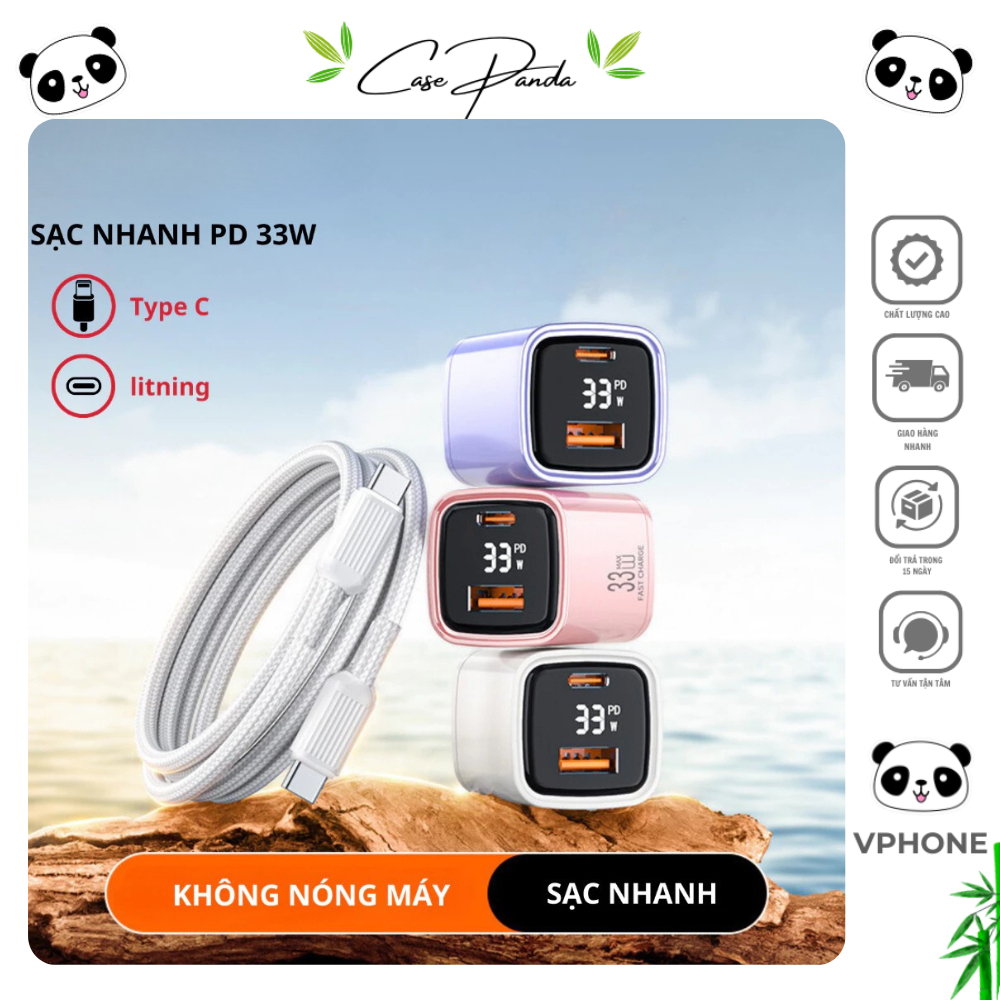 Bộ Sạc Nhanh AMKE Cổng 33w PD3.0/PPS/QC3.0 - A2331 Hỗ trợ sạc iphone samsung